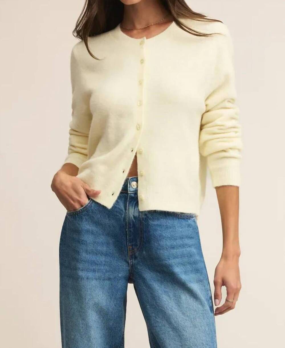 NEW Z SUPPLY medina rib cardigan in custard